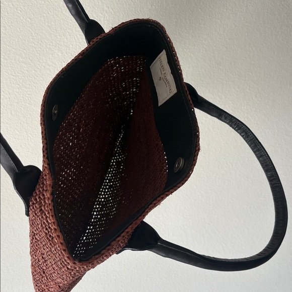 Helen Kaminski Raffia tote bag with leather handles - Picture 4 of 5